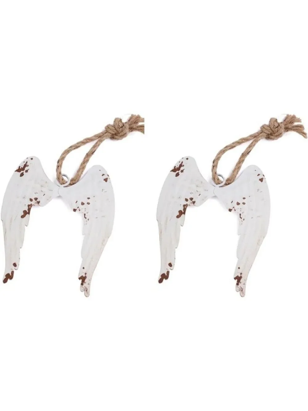 Vintage Shabby Chic Angel Wings | Set of 2 | 7x6 Inch Metal Distressed Decor